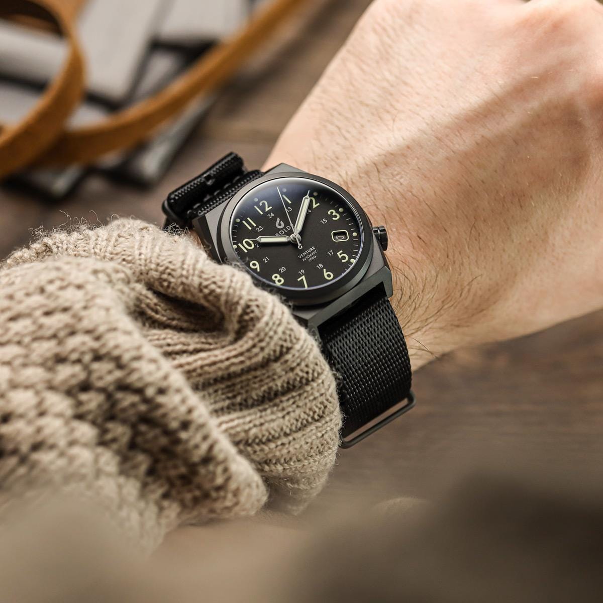 Boldr Venture Automatic Field Watch - Green Dusk