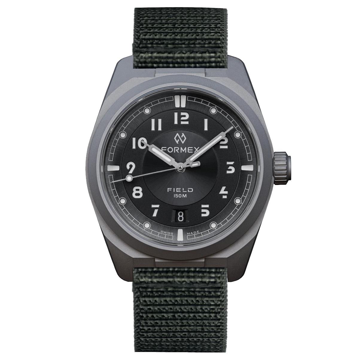 2025 FORMEX Field 40 mm "Basalt Grey" on green khaki nylon / velcro strap
