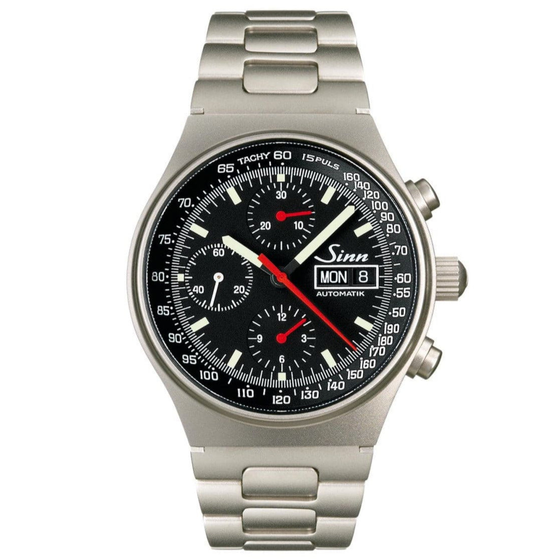 Sinn 144 St Sa Automatic Chronograph - Black Dial - Solid Bracelet