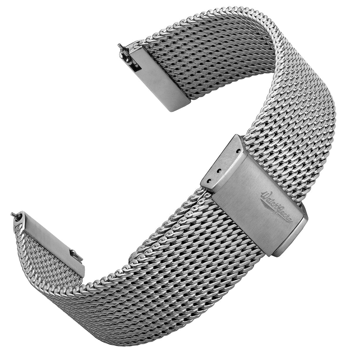 WatchGecko Oblique Milanese Mesh Stainless Steel Watch Strap - Polished