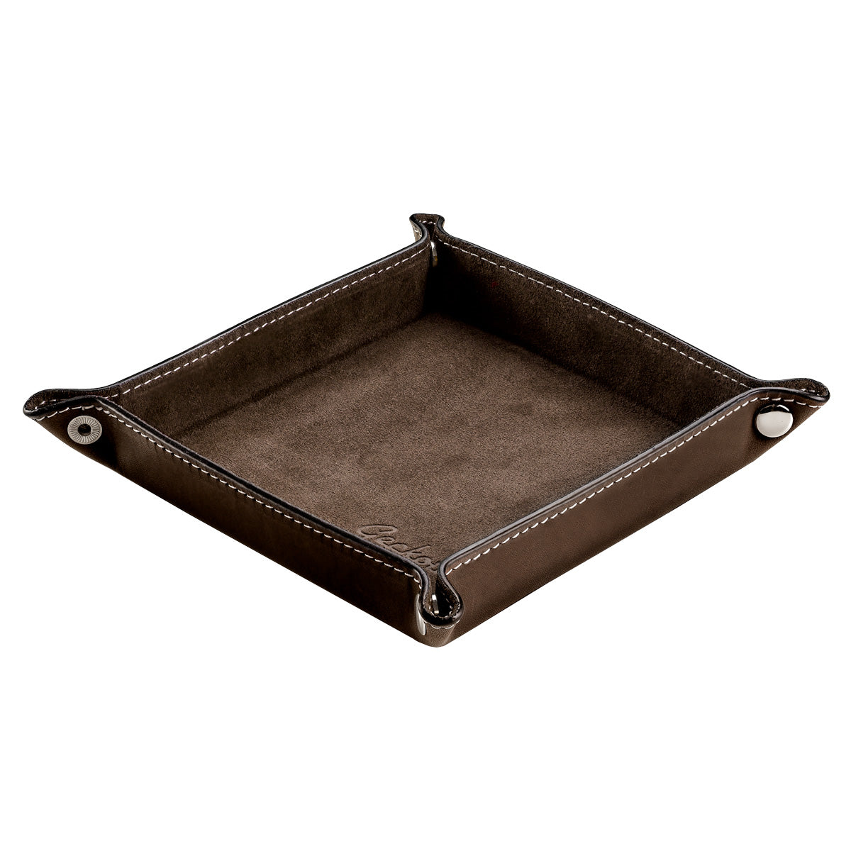 Genuine Leather Watch Tray - Brown Nubuck