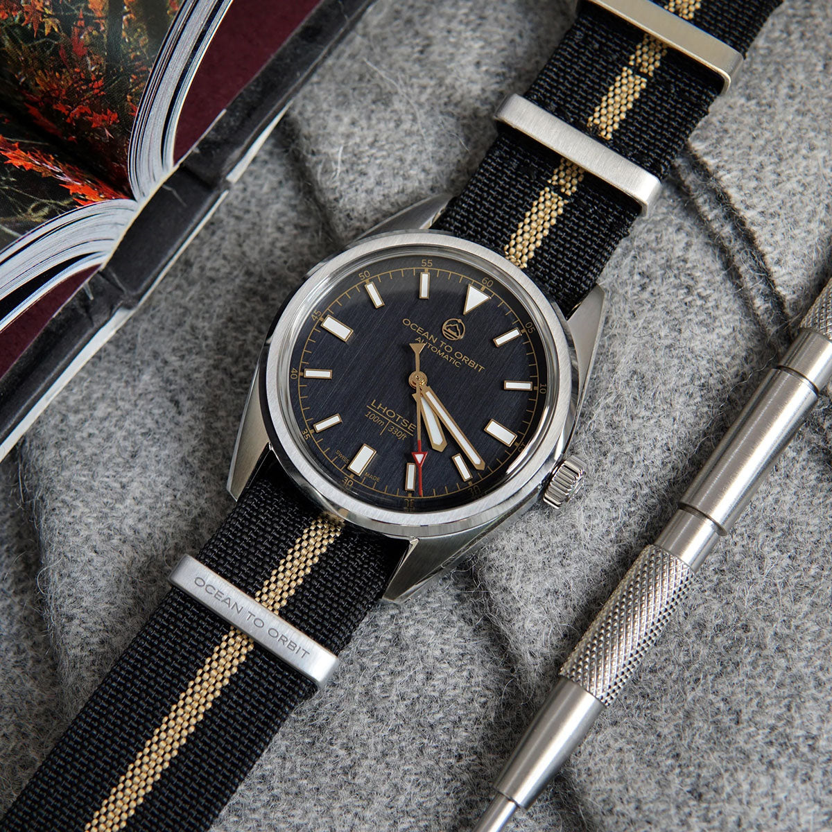 Ocean To Orbit LHOTSE Heritage Steel 38.5mm Nylon Strap
