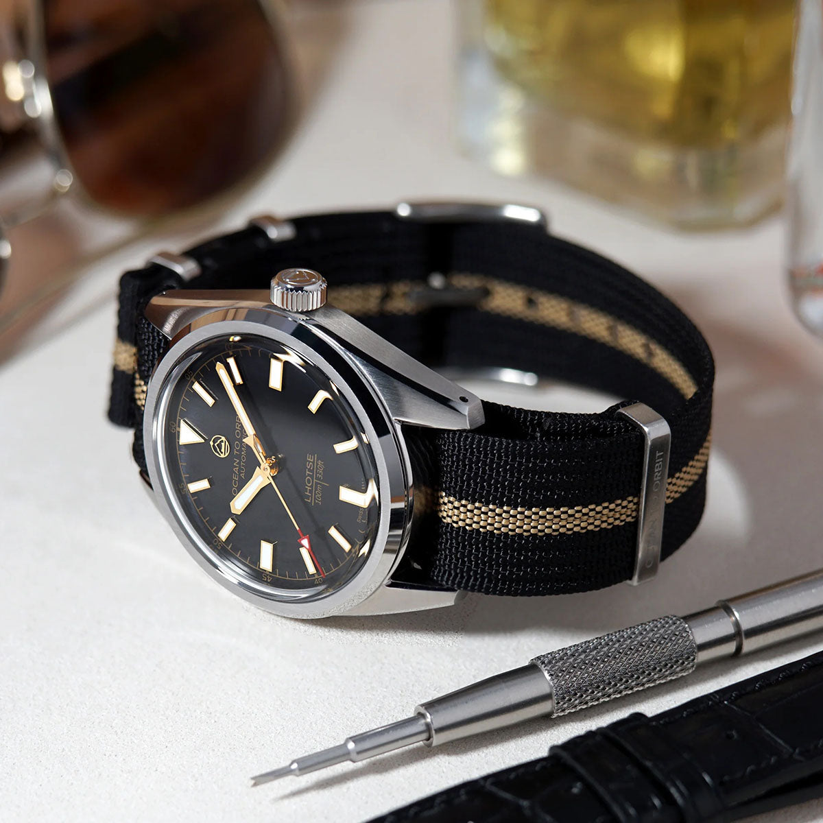Ocean To Orbit LHOTSE Heritage Steel 38.5mm Nylon Strap
