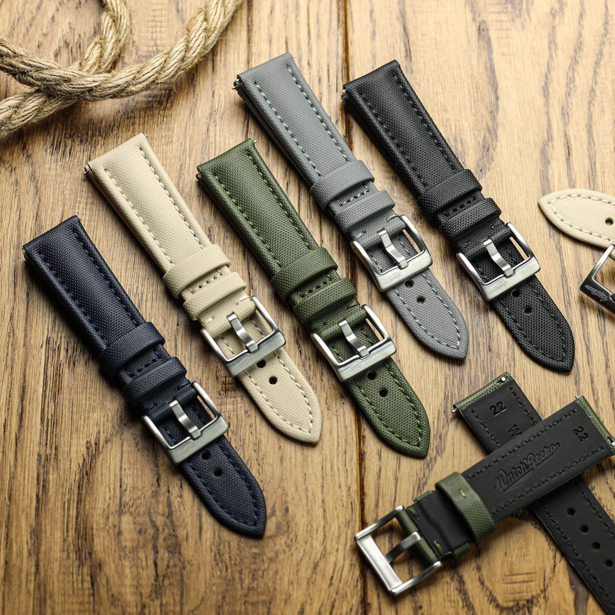 WatchGecko Atlas Sailcloth Watch Strap - Beige