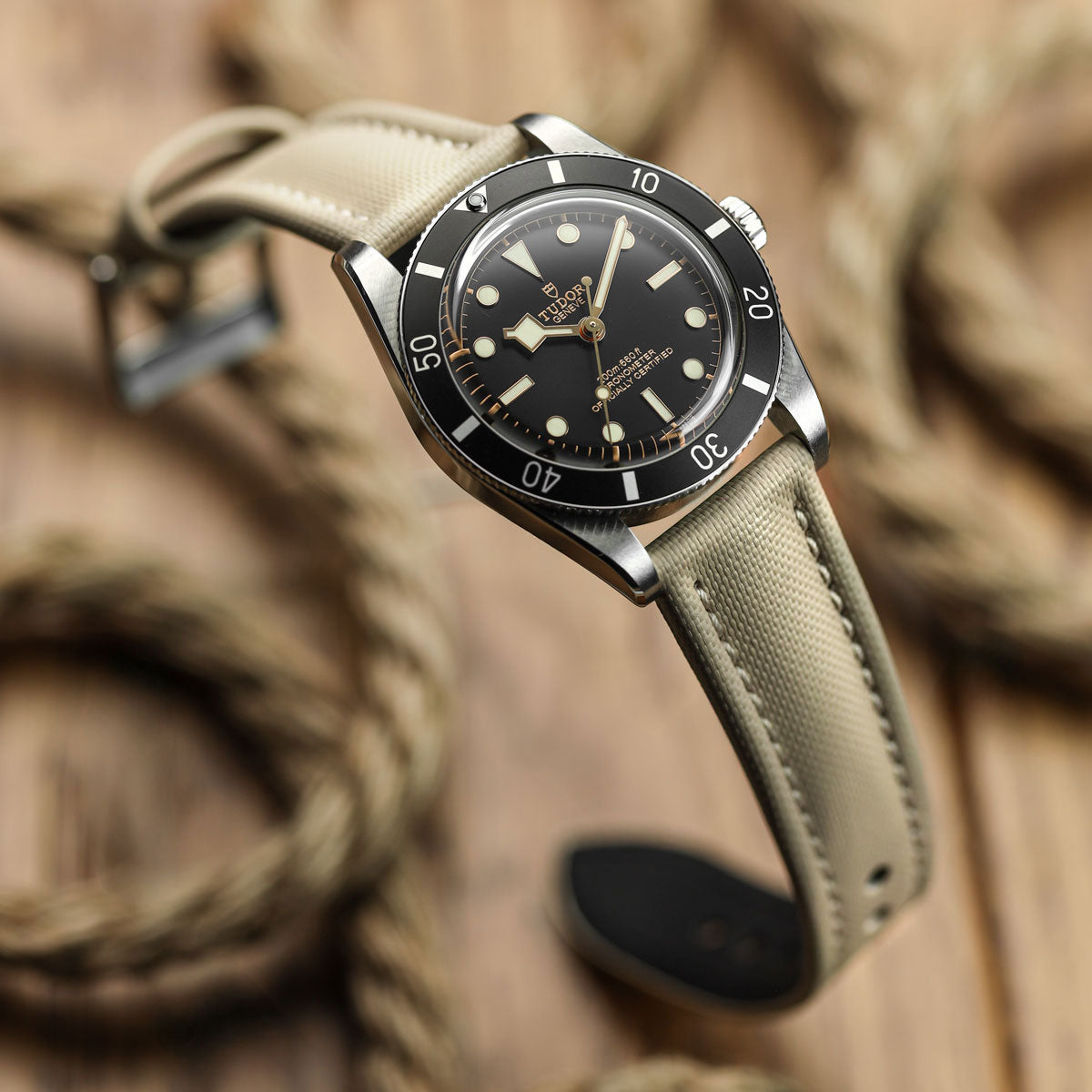 WatchGecko Atlas Sailcloth Watch Strap - Beige