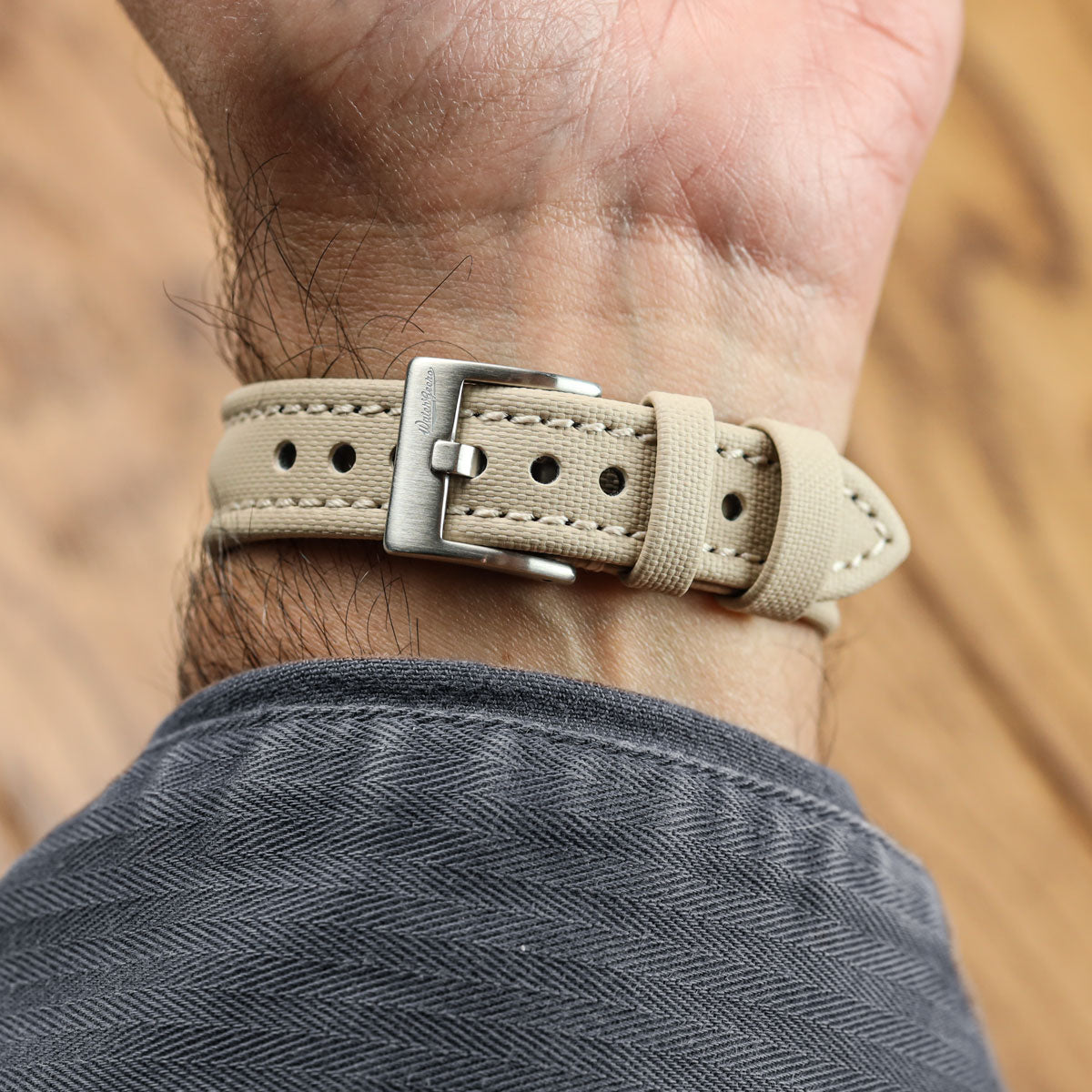 WatchGecko Atlas Sailcloth Watch Strap - Beige