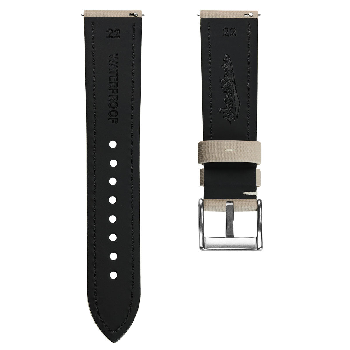 WatchGecko Atlas Sailcloth Watch Strap - Beige