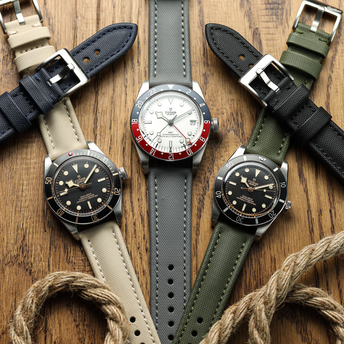 WatchGecko Atlas Sailcloth Watch Strap - Beige
