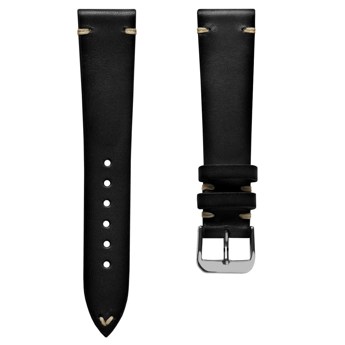 WatchGecko Oakley V-Stitch Hand-Painted Watch Strap - Black