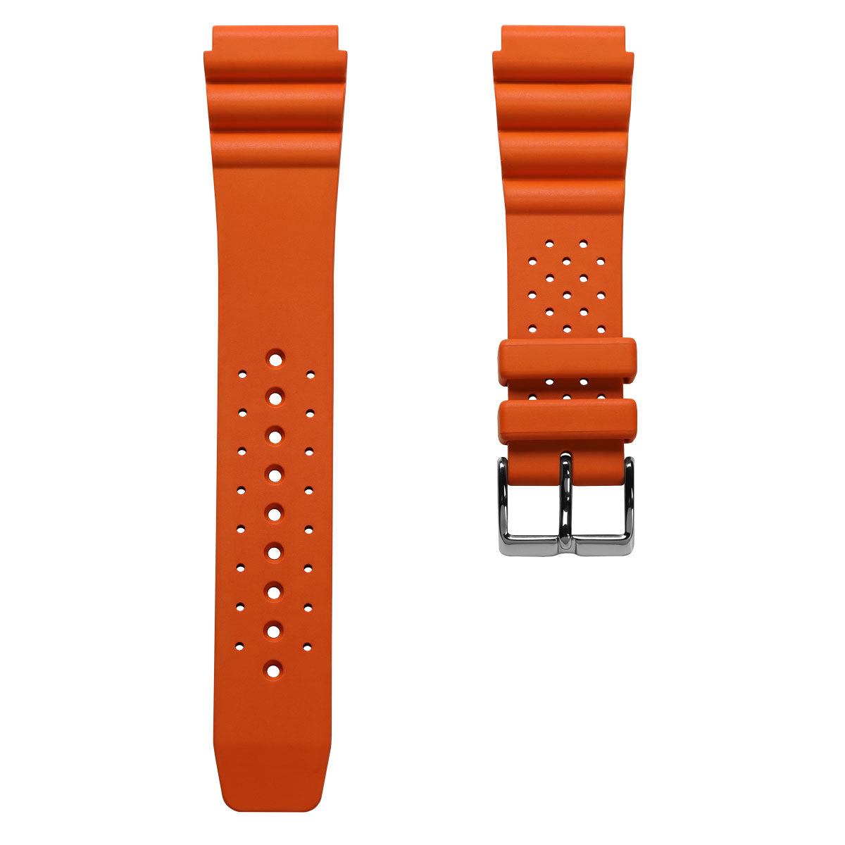 WatchGecko 285 Italian Rubber Diver's Watch Strap - Orange