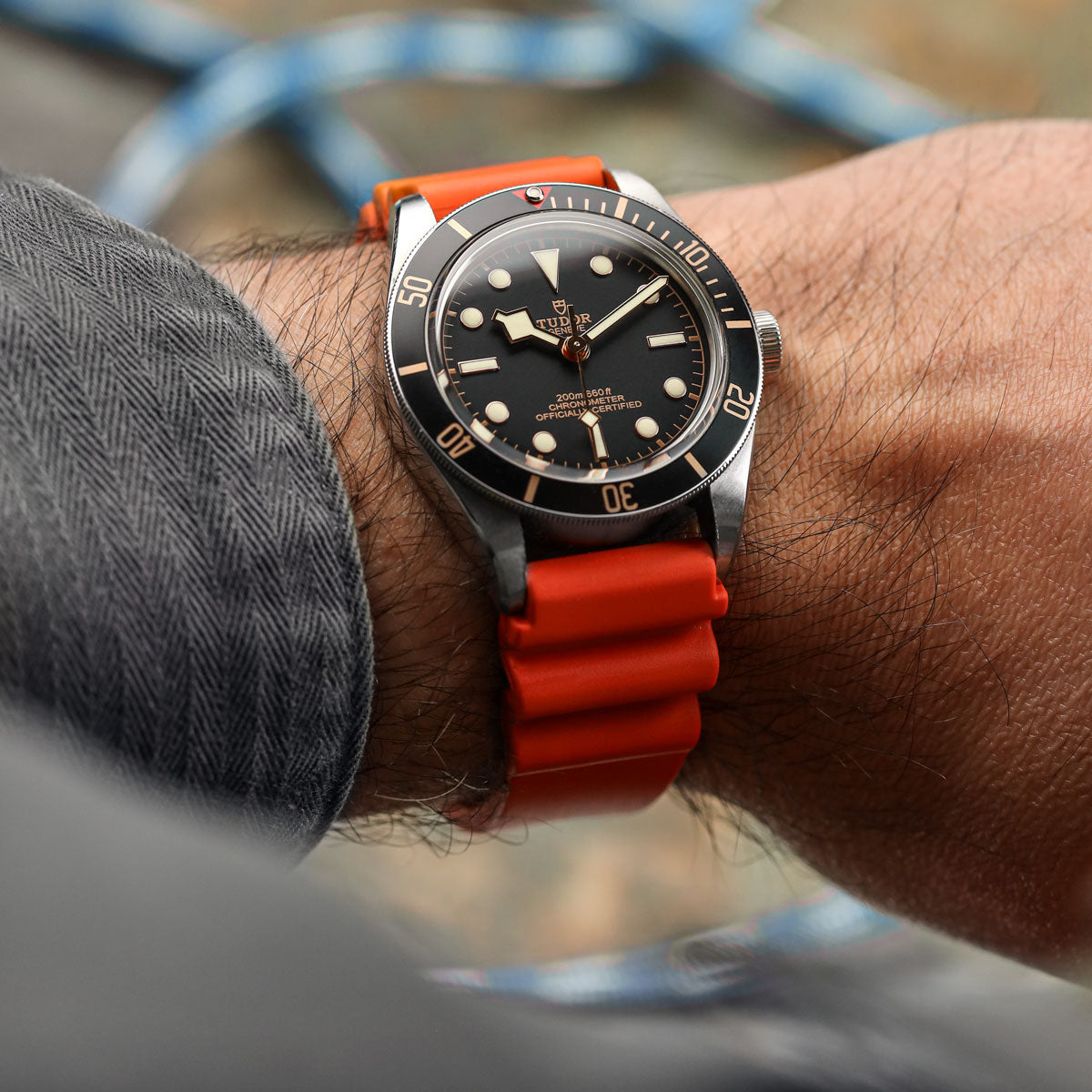 WatchGecko 285 Italian Rubber Diver's Watch Strap - Orange