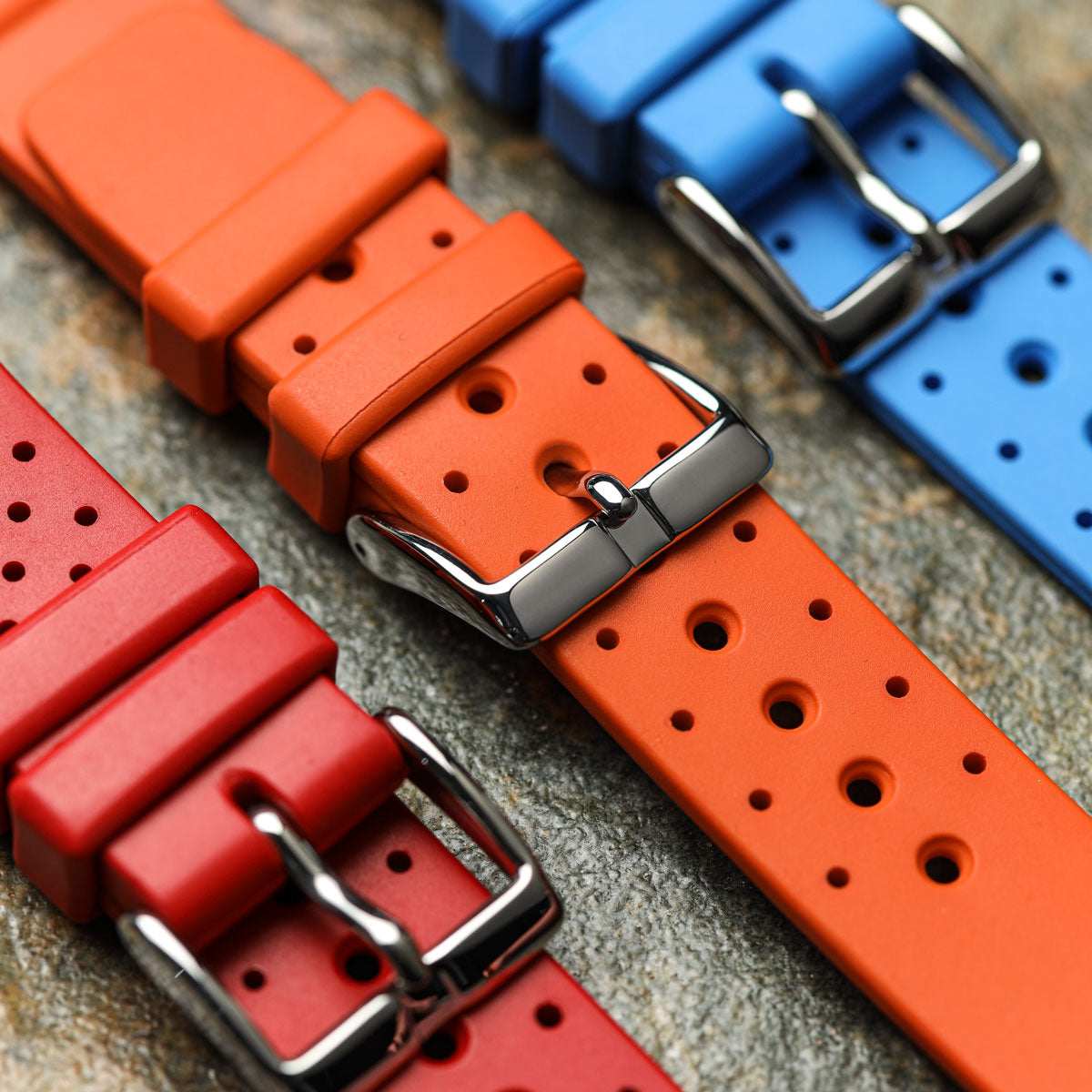 WatchGecko 285 Italian Rubber Diver's Watch Strap - Orange