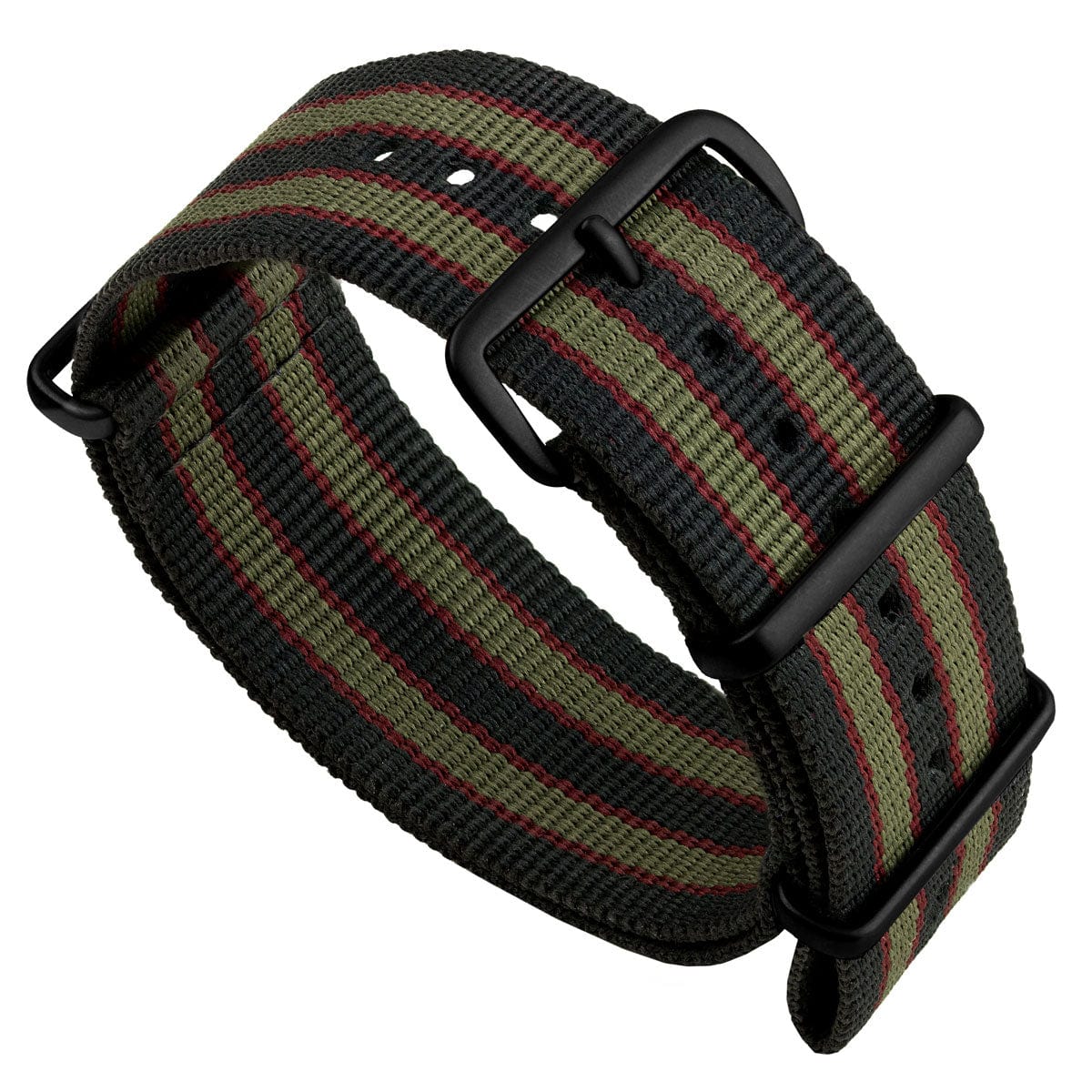 Genuine Vintage Bond Military Nylon Watch Strap - PVD IP Black