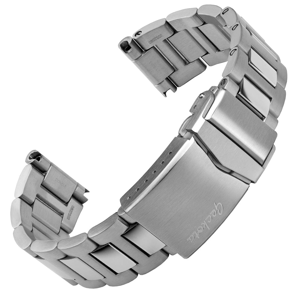Langstone Solid Stainless Steel Diver's Watch Bracelet - Polished Centre Links